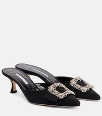 Manolo Blahnik Maysale Jewel 50 crepe de chine mules