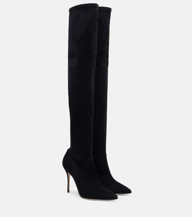 Manolo Blahnik Pascalarehi 105 suede over-the-knee boots