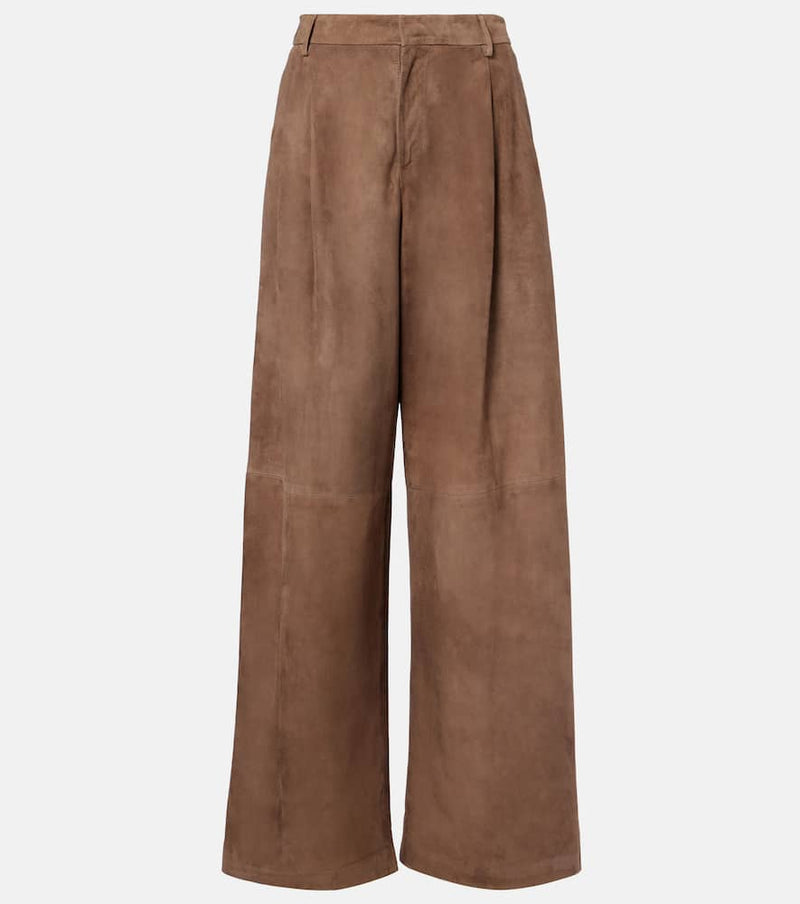 S Max Mara Brando high-rise suede wide-leg pants