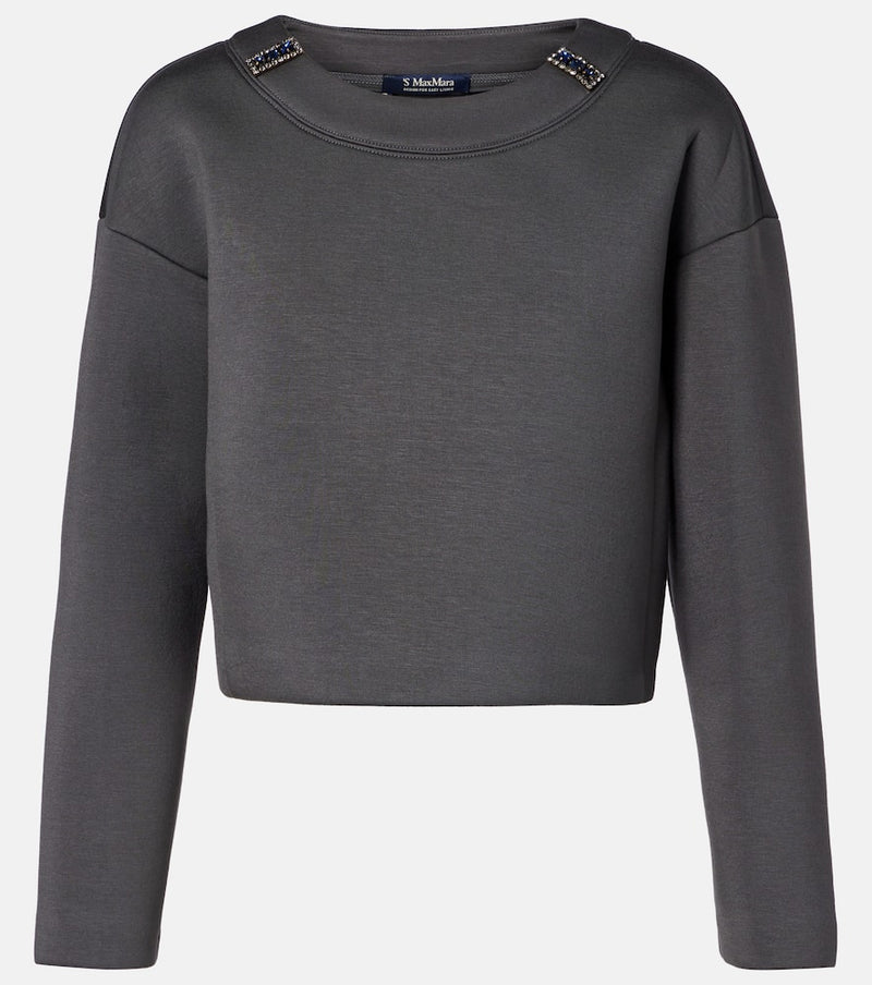 S Max Mara Embellished jersey sweatshirt