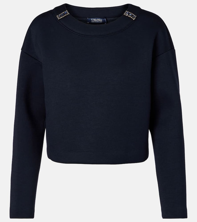 S Max Mara Embellished jersey sweatshirt