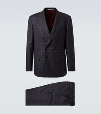 Brunello Cucinelli Checked cashmere and wool suit