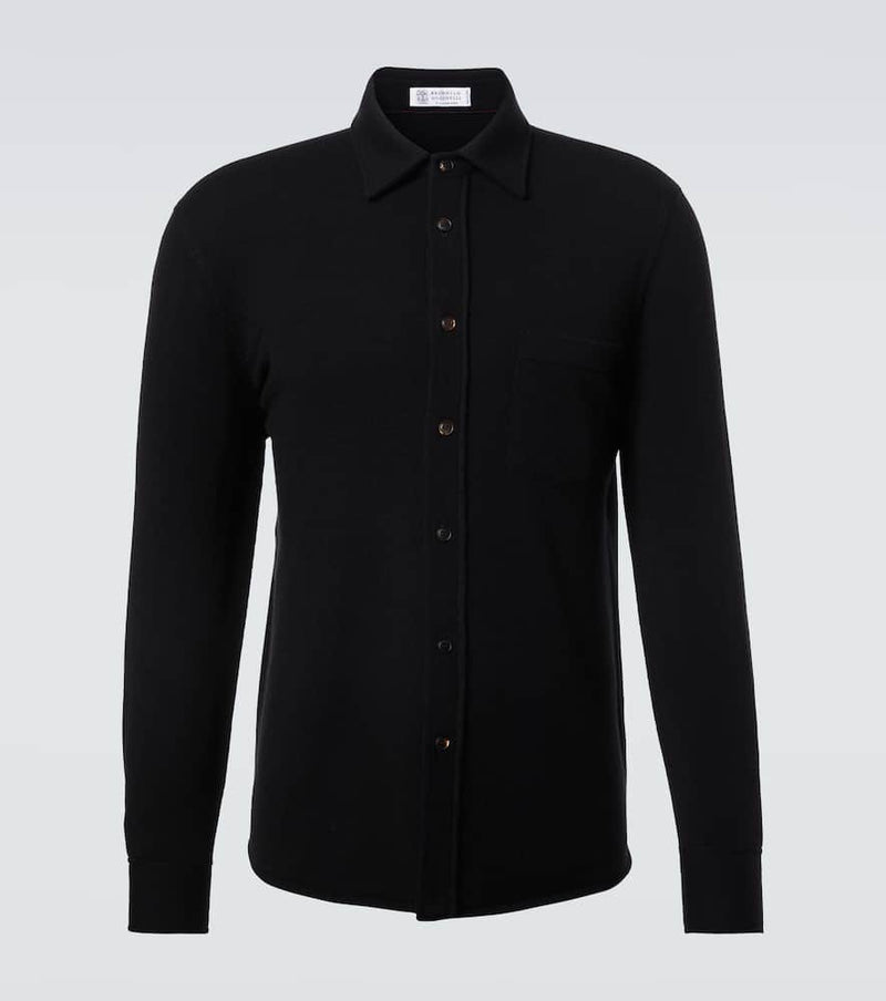 Brunello Cucinelli Wool, cashmere, and silk polo sweater