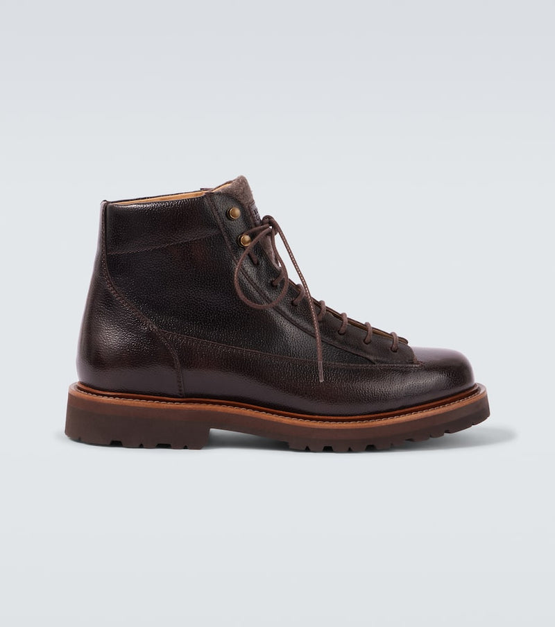 Brunello Cucinelli Leather lace-up boots