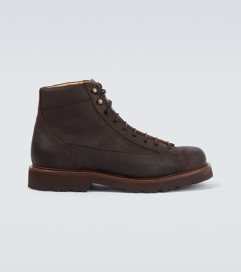 Brunello Cucinelli Leather lace-up boots