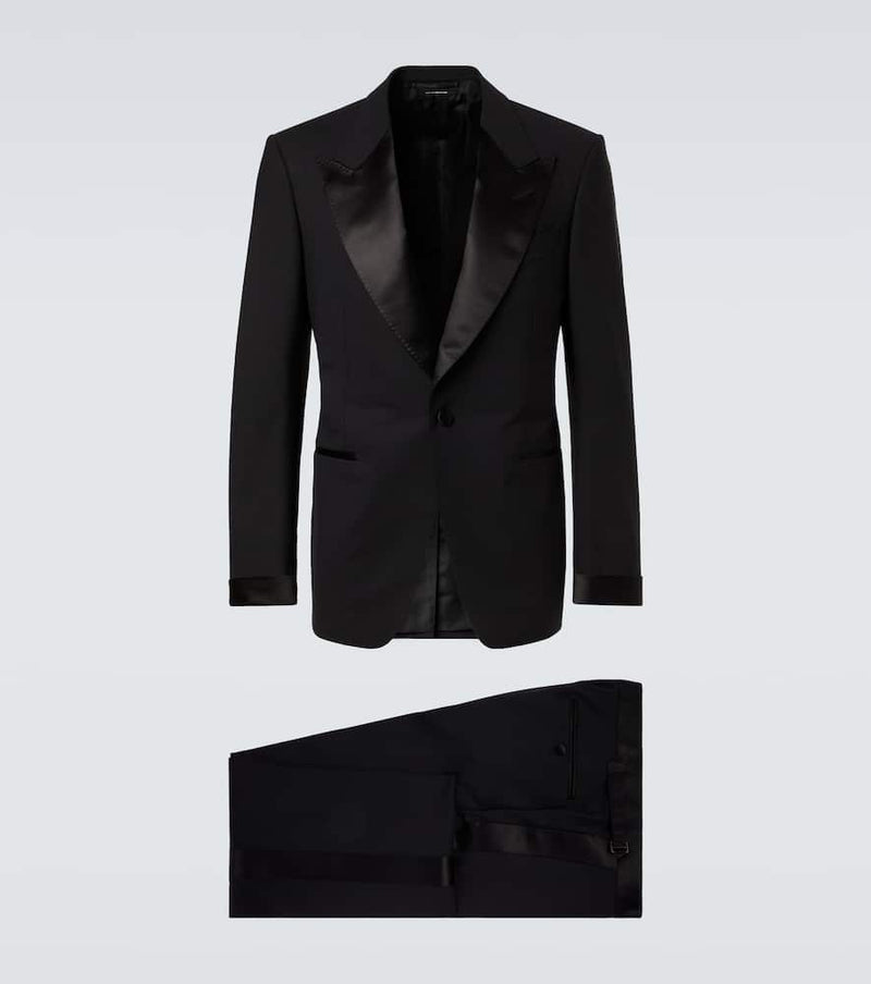 Tom Ford Shelton satin-trimmed wool-blend tuxedo