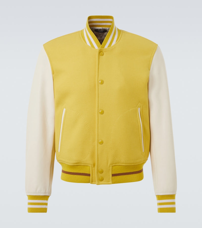 Tom Ford Wool and leather varsity jacket