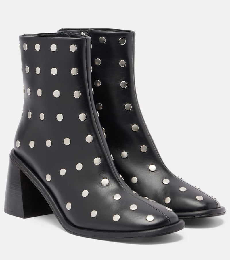 Souliers Martinez Kima 80 studded leather ankle boots