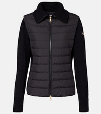 Moncler Down-paneled virgin wool cardigan