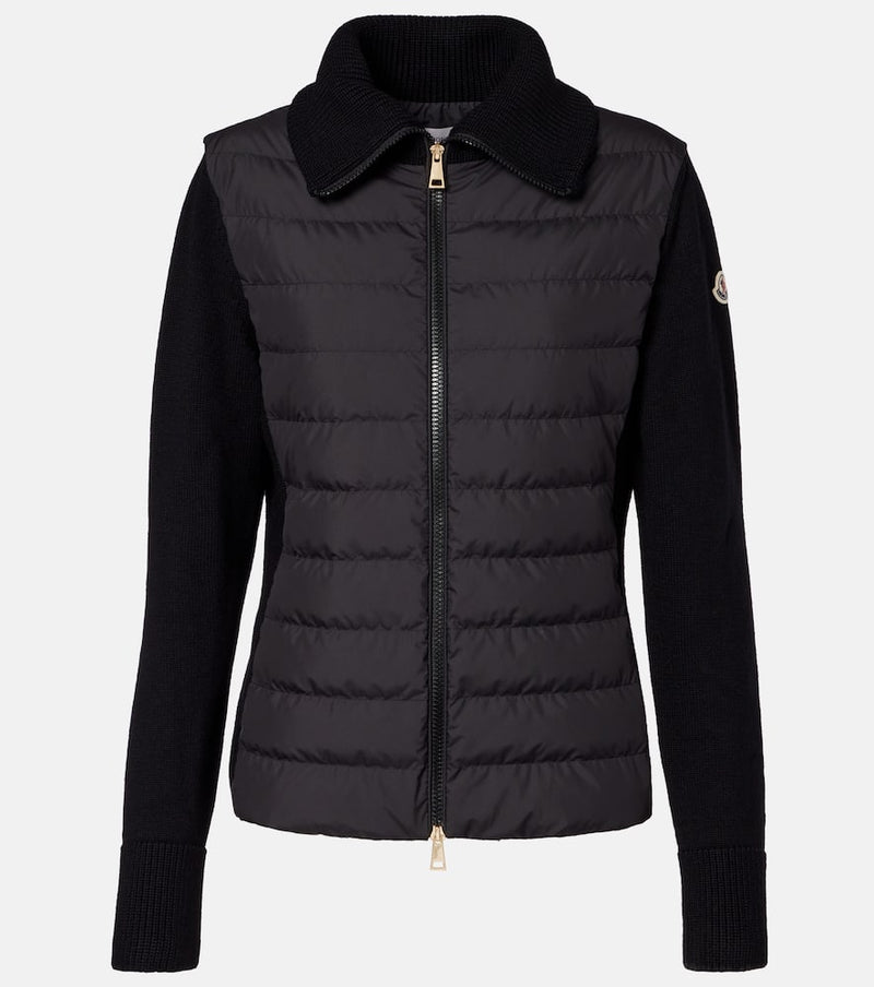 Moncler Down-paneled virgin wool cardigan