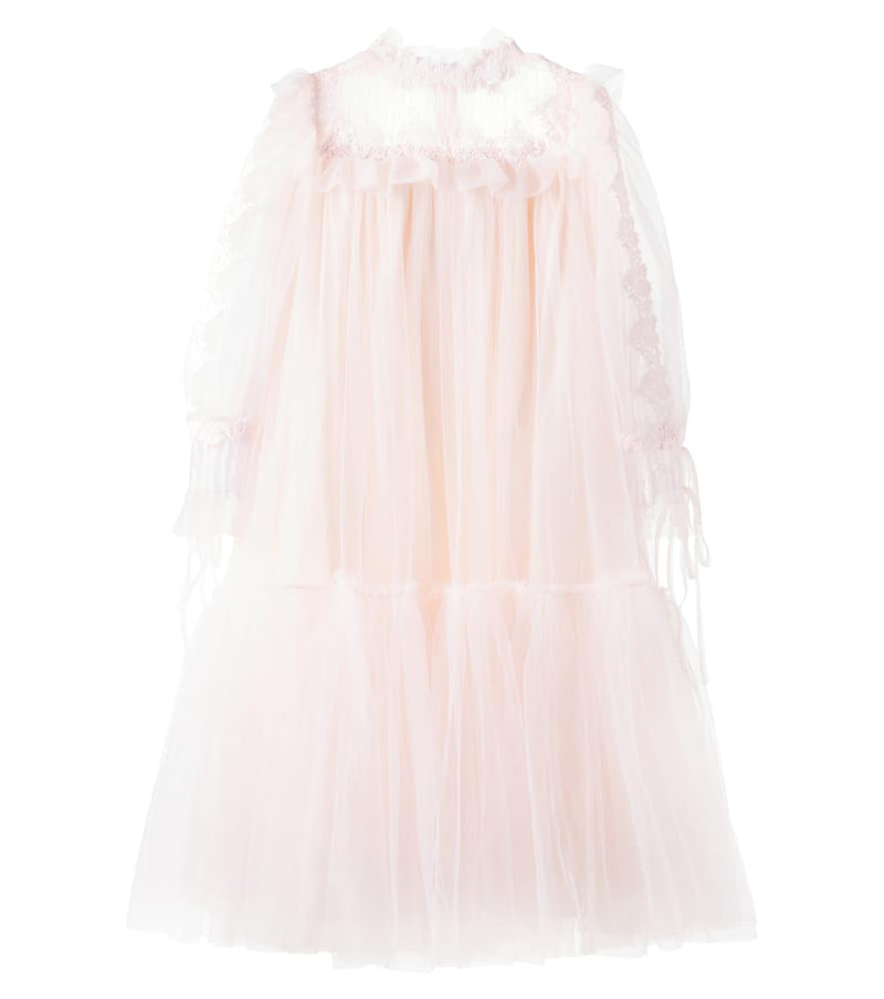 Petite Amalie Lace-trimmed tulle dress