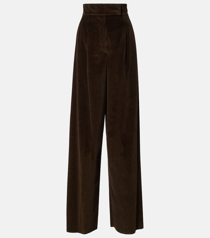 Max Mara High-rise cotton corduroy wide-leg pants