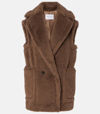 Max Mara Alpaca, wool, and silk Teddy vest