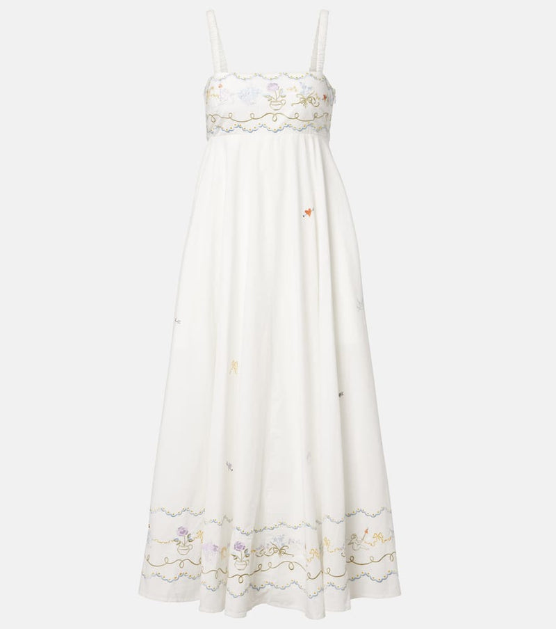 Alemais Giulia embroidered cotton maxi dress
