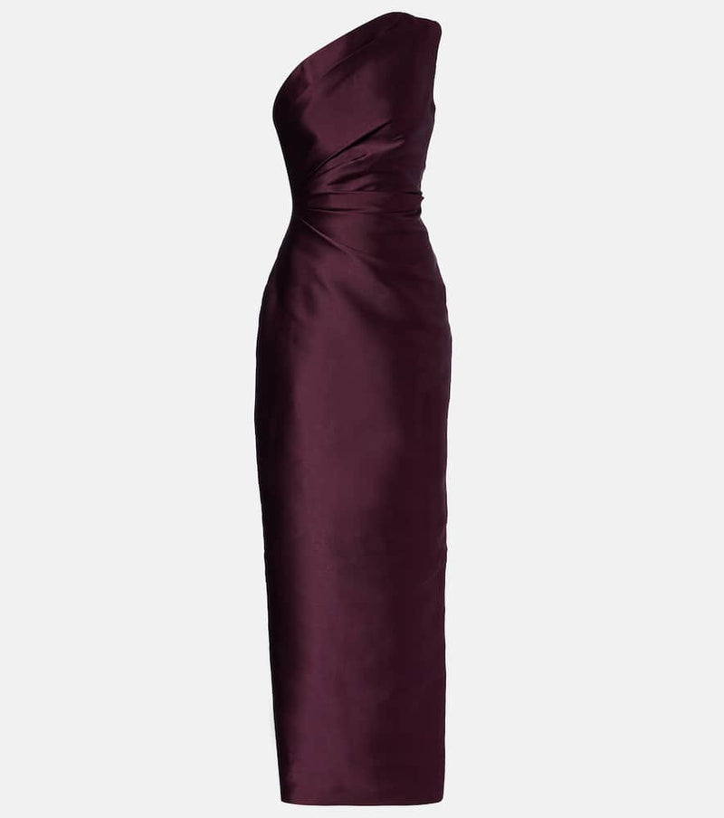 Solace London Kira gathered twill gown