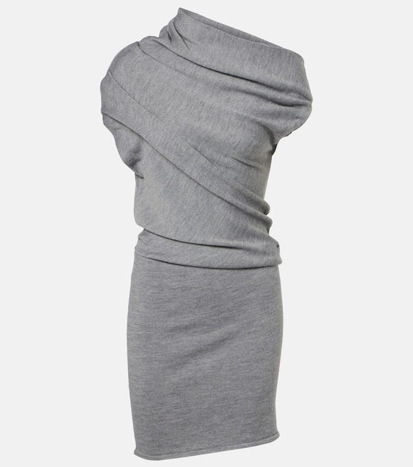 Staud Mabel one-shoulder wool minidress