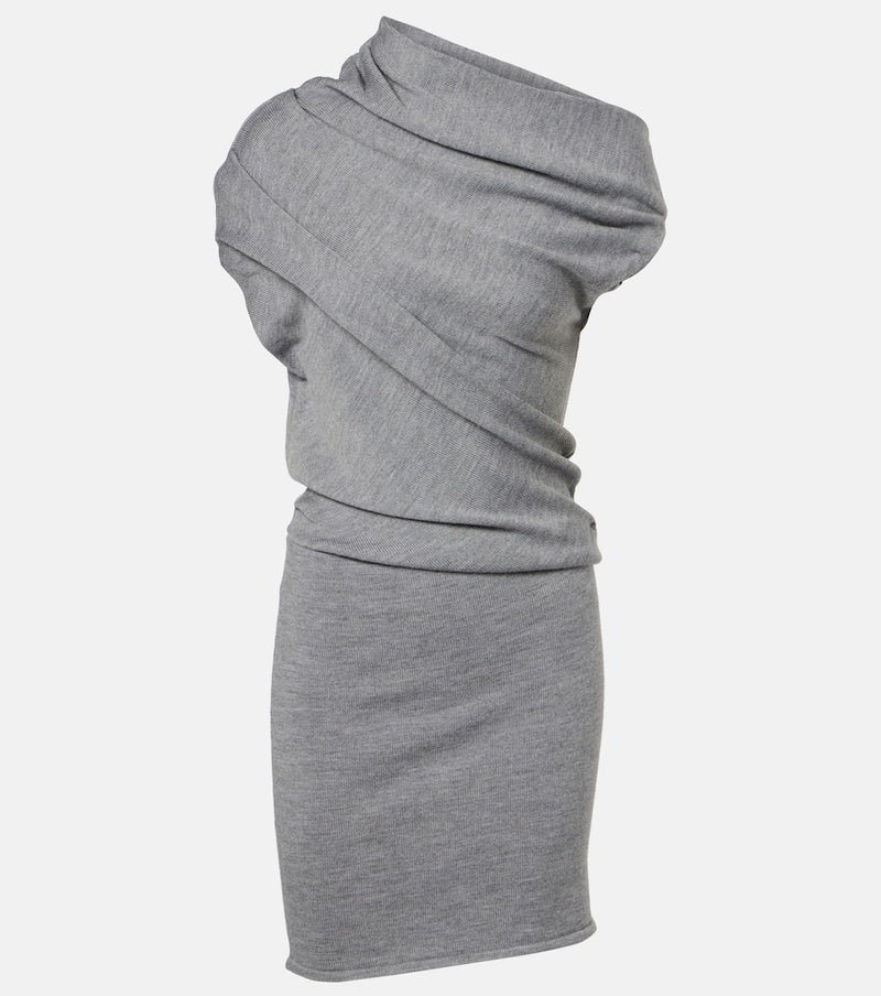 Staud Mabel one-shoulder wool minidress