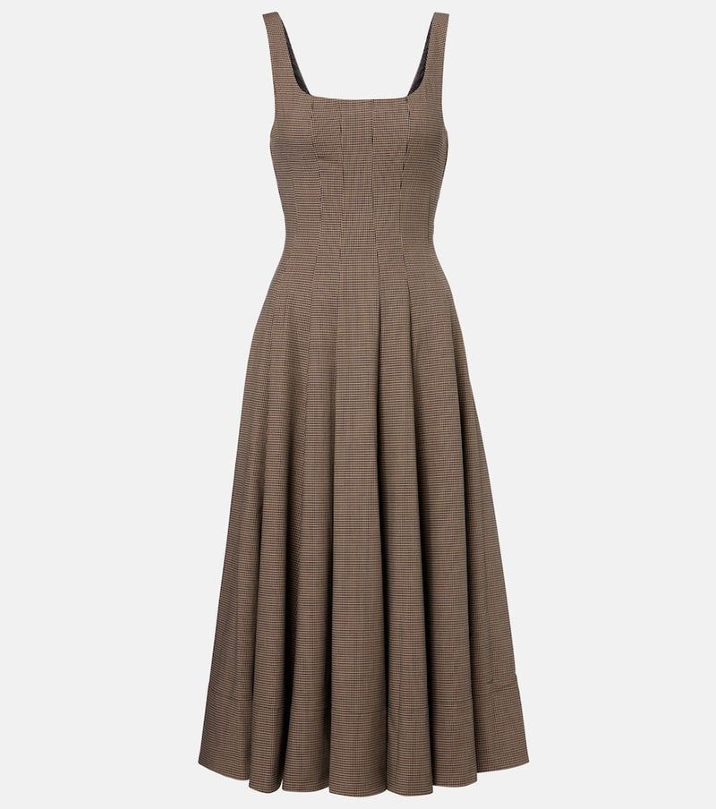 Staud Wells houndstooth midi dress