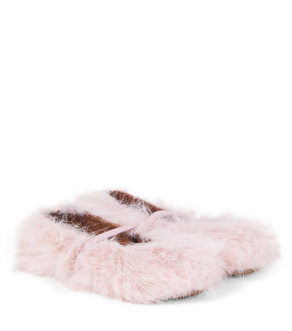 PePe Faux fur-trimmed ballet flats