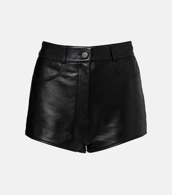 The Frankie Shop Loen high-rise leather micro shorts