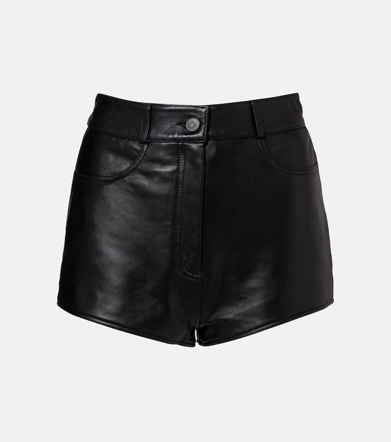 The Frankie Shop Loen high-rise leather micro shorts