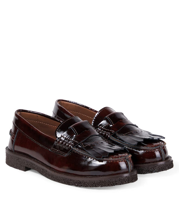PePe Fringed patent leather penny loafers