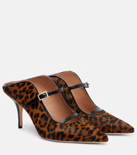 Malone Souliers Gala 70 leopard-print calf hair mules
