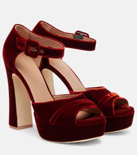 Malone Souliers Yuri 125 velvet platform sandals