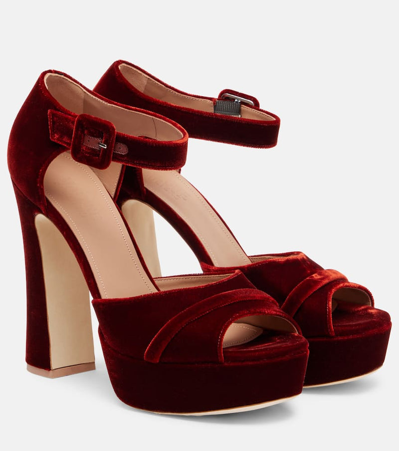 Malone Souliers Yuri 125 velvet platform sandals