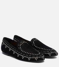 Aquazzura Skye studded suede loafers