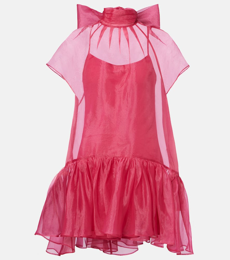 Simkhai Beaux bow-detail organza minidress