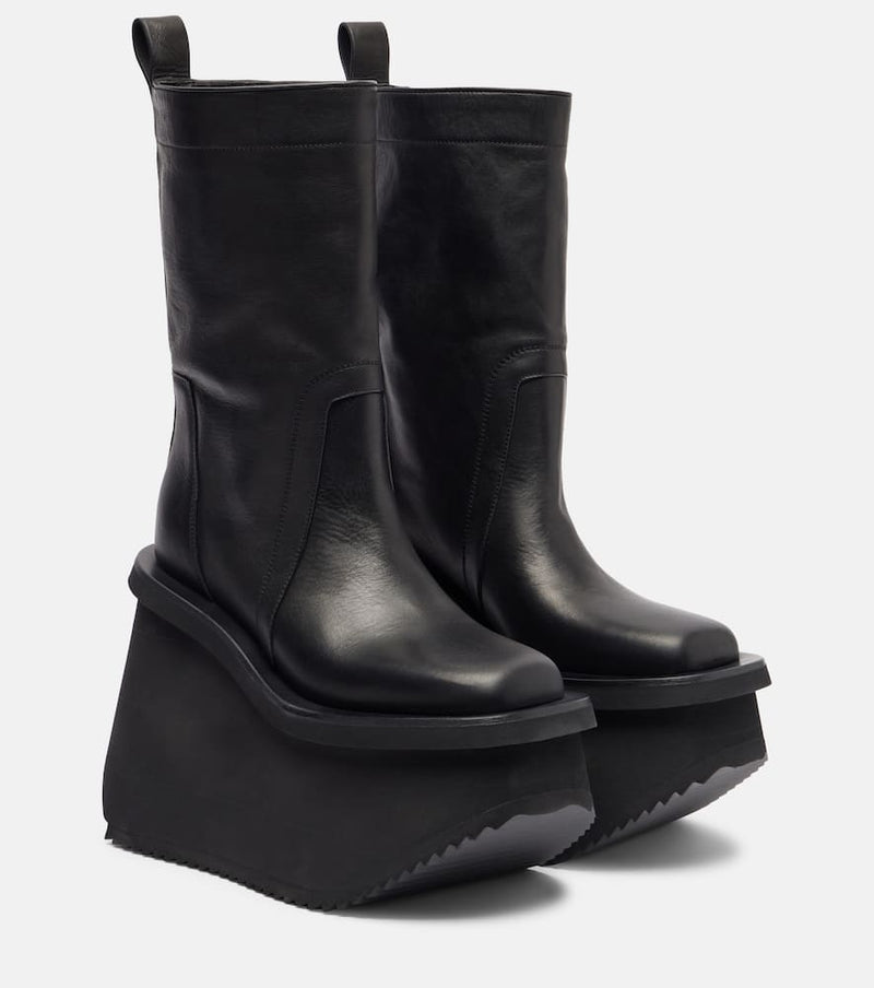 Rick Owens Factory leather platform ankle boots