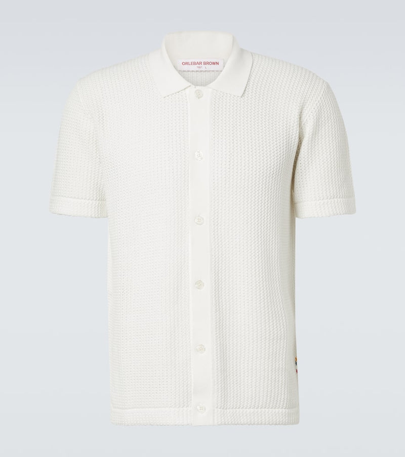 Orlebar Brown Tiernan crochet cotton polo shirt