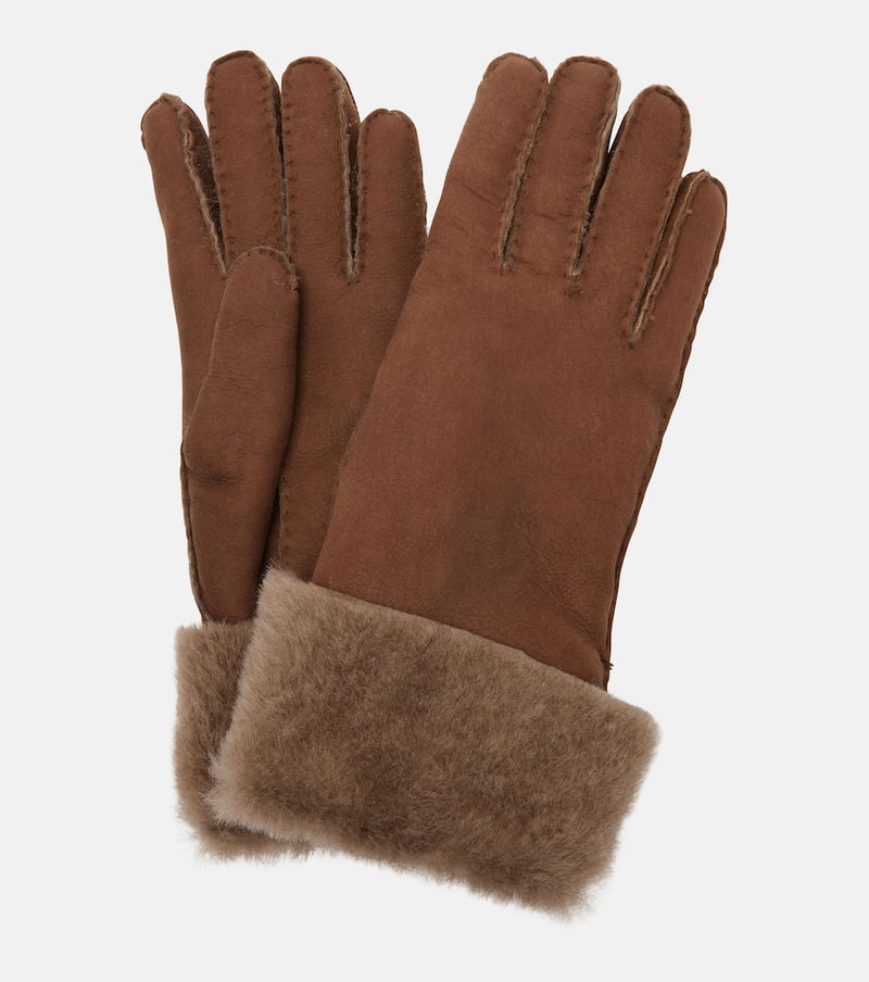 Brunello Cucinelli Shearling-trimmed suede gloves