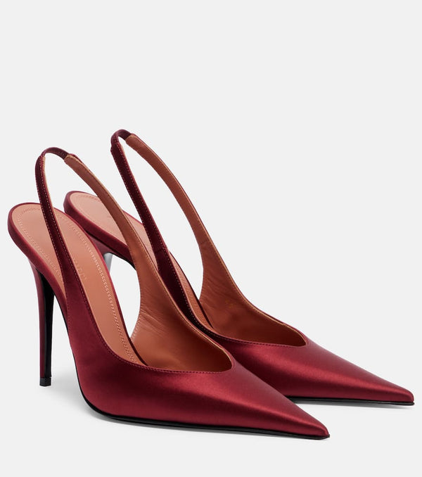 Amina Muaddi Anok 105 satin slingback pumps