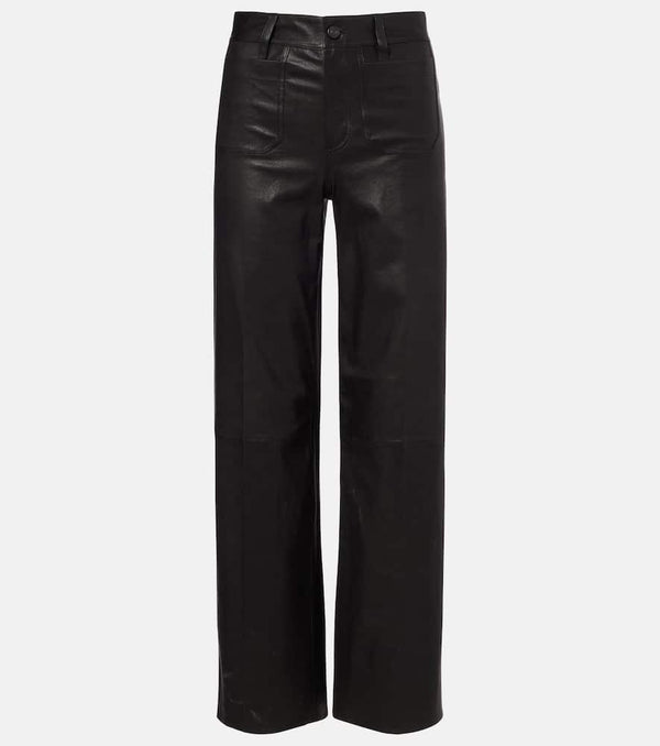 Frame Le Slim Palazzo high-rise leather pants