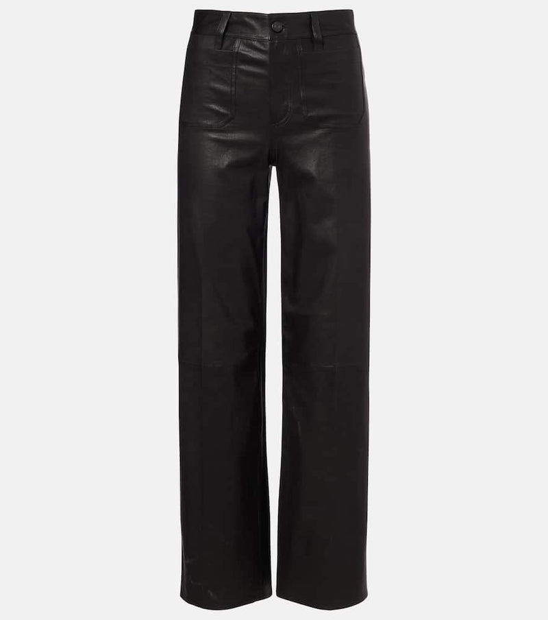 Frame Le Slim Palazzo high-rise leather pants