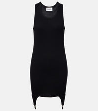 Jean Paul Gaultier Ribbed-knit cotton jersey minidress