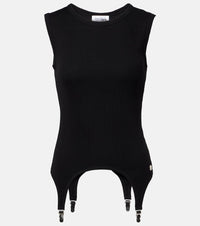 Jean Paul Gaultier Ribbed-knit cotton jersey tank top