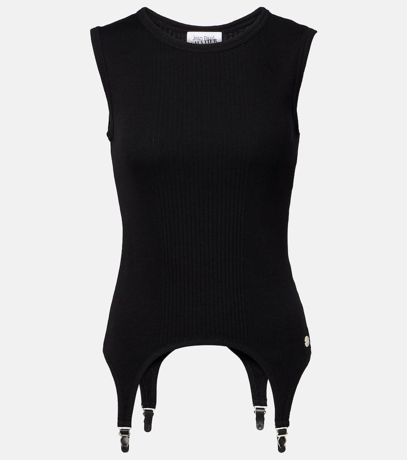 Jean Paul Gaultier Ribbed-knit cotton jersey tank top