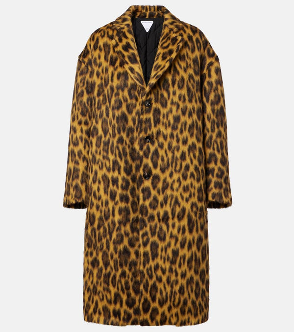 Bottega Veneta Leopard-print alpaca, wool, and silk coat