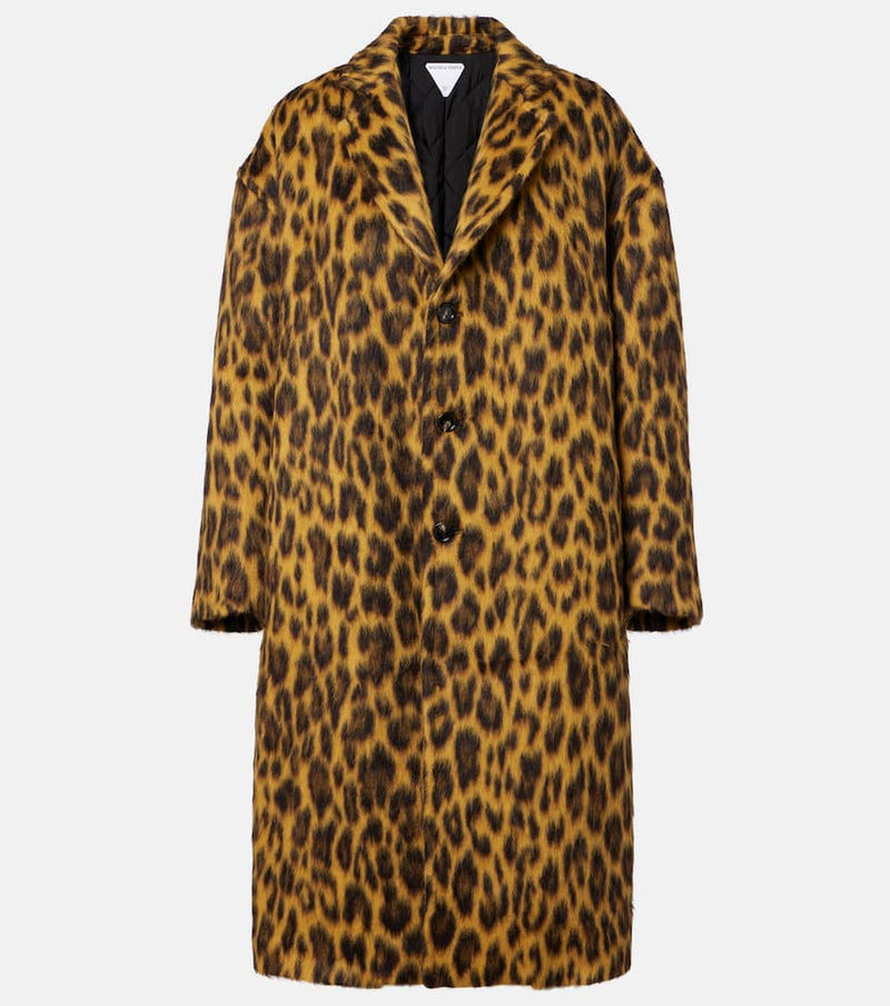 Bottega Veneta Leopard-print alpaca, wool, and silk coat