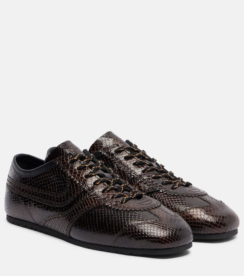 Dries Van Noten Croc-effect leather sneakers