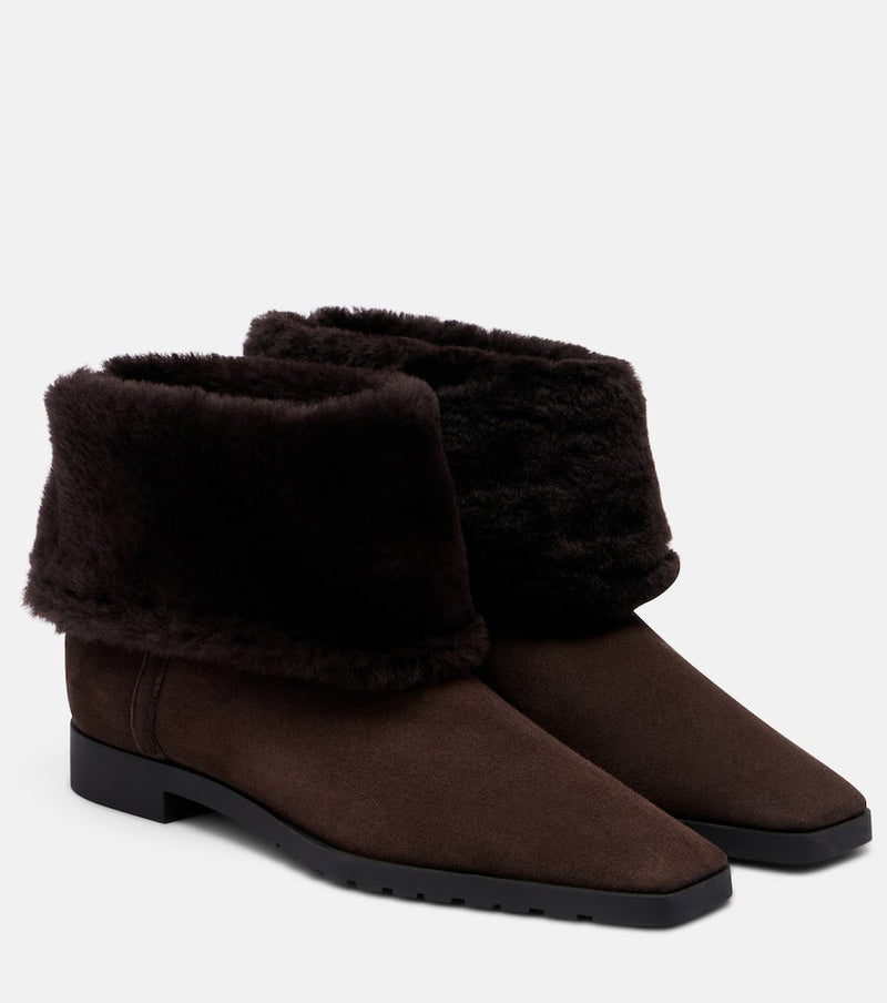 Toteme Shearling-lined suede ankle boots