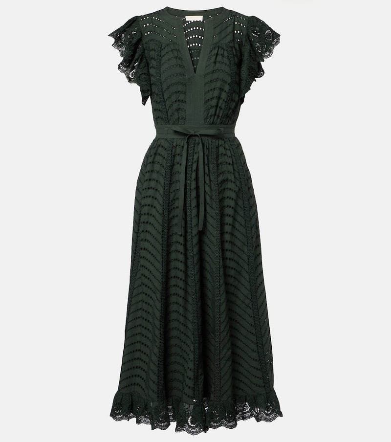 Ulla Johnson Olga broderie anglaise cotton midi dress