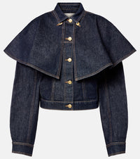 Ulla Johnson Agata caped denim jacket