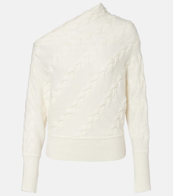 Xu Zhi Cable-knit one-shoulder sweater