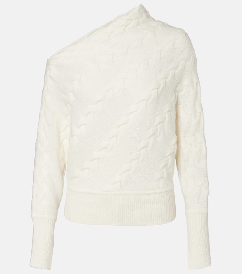 Xu Zhi Cable-knit one-shoulder sweater