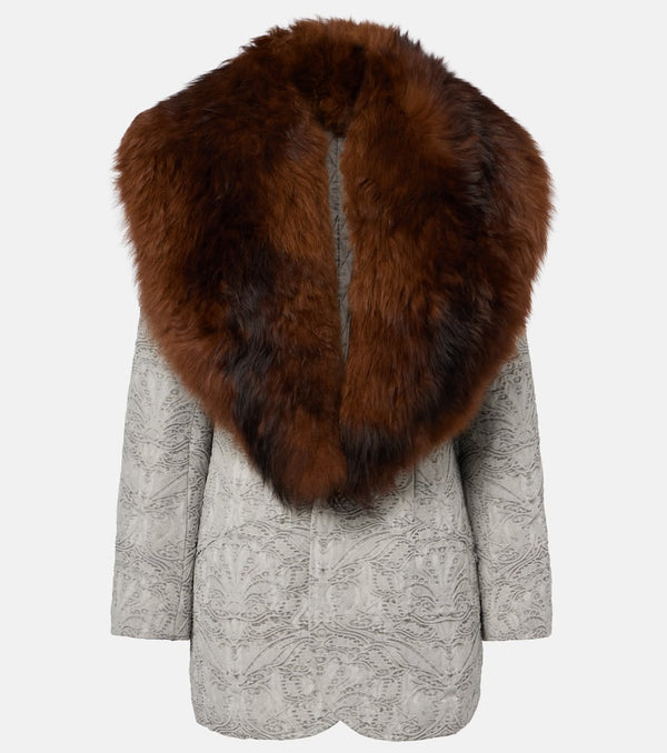 Jacques Wei Shearling-trimmed cotton coat