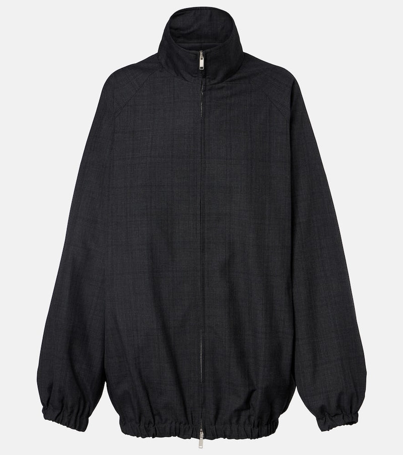 The Frankie Shop Baxter plaid oversized blouson jacket